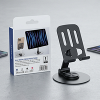 360° Adjustable All Metal Desktop Phone & Tablet Stand – Foldable Mobile Holder