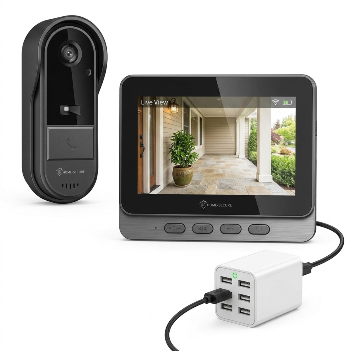 Smart Wireless Video Doorbell Camera with Indoor Display Monitor No WiFi 50 meter range Two-way audio video HD sound quality display indoor LCD monitor
