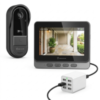 Smart Wireless Video Doorbell Camera with Indoor Display Monitor No WiFi 50 meter range Two-way audio video HD sound quality display indoor LCD monitor