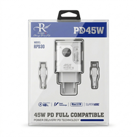 RoyalX PD45W Fast Charger C Type 2 C type C type 2 iPhone 48% turbo – USB-C Power Delivery Super Fast Charging Adapter with Cable