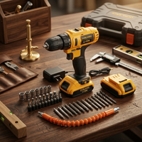 24V Cordless Lithium-Ion Drill Machine Toolkit with 2 Batteries & Accessories