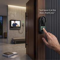 Smart Wireless Video Doorbell Camera with Indoor Display Monitor No WiFi 50 meter range Two-way audio video HD sound quality display indoor LCD monitor