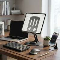 360° Adjustable All Metal Desktop Phone & Tablet Stand – Foldable Mobile Holder