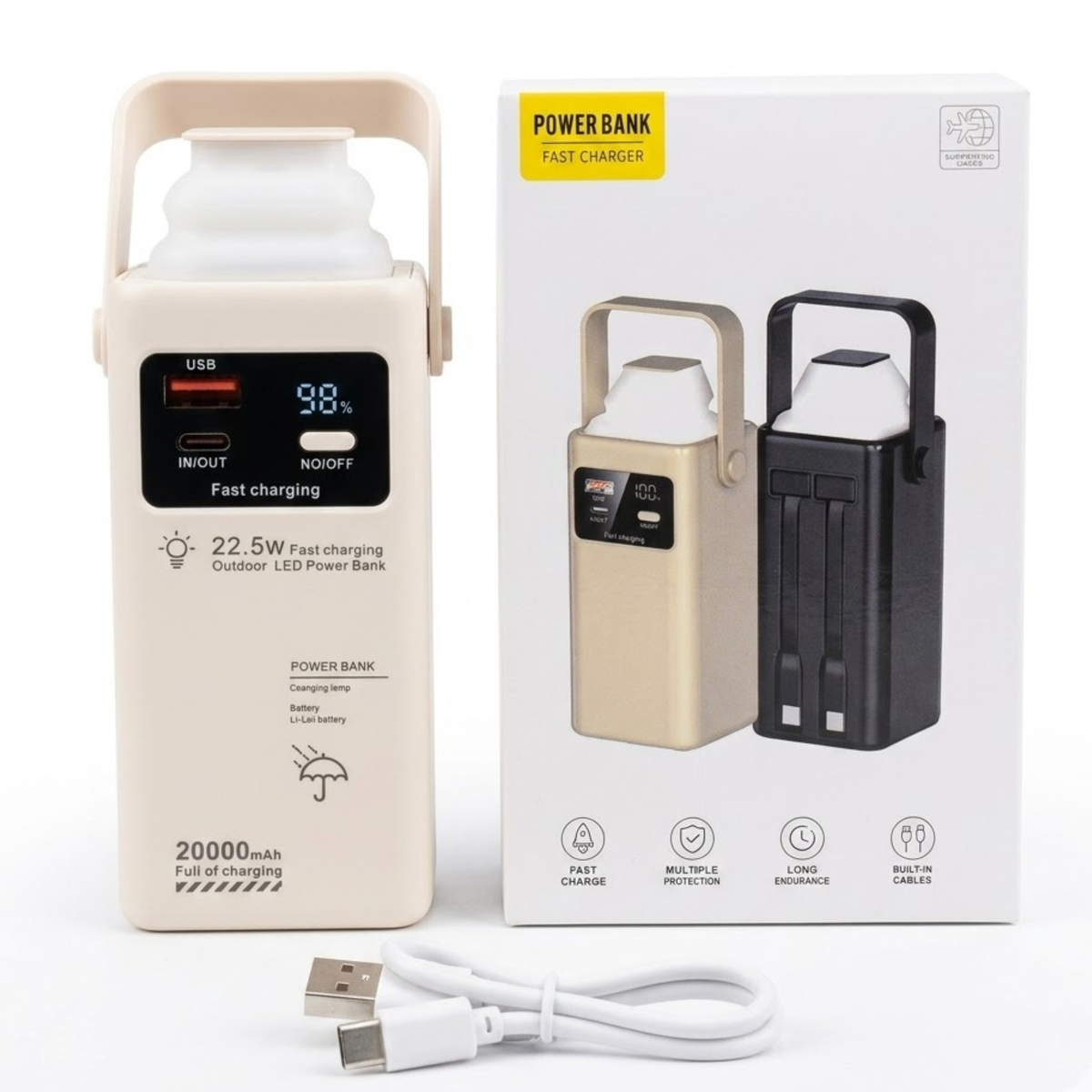 20000 Mah power bank 22.5w Lithium battery technology Pretty quick fast charging