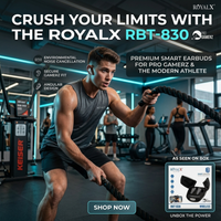 RoyalX RBT-830 Wireless Gaming Earbuds – Bluetooth Earbuds with Noise Cancellation & Charging Case