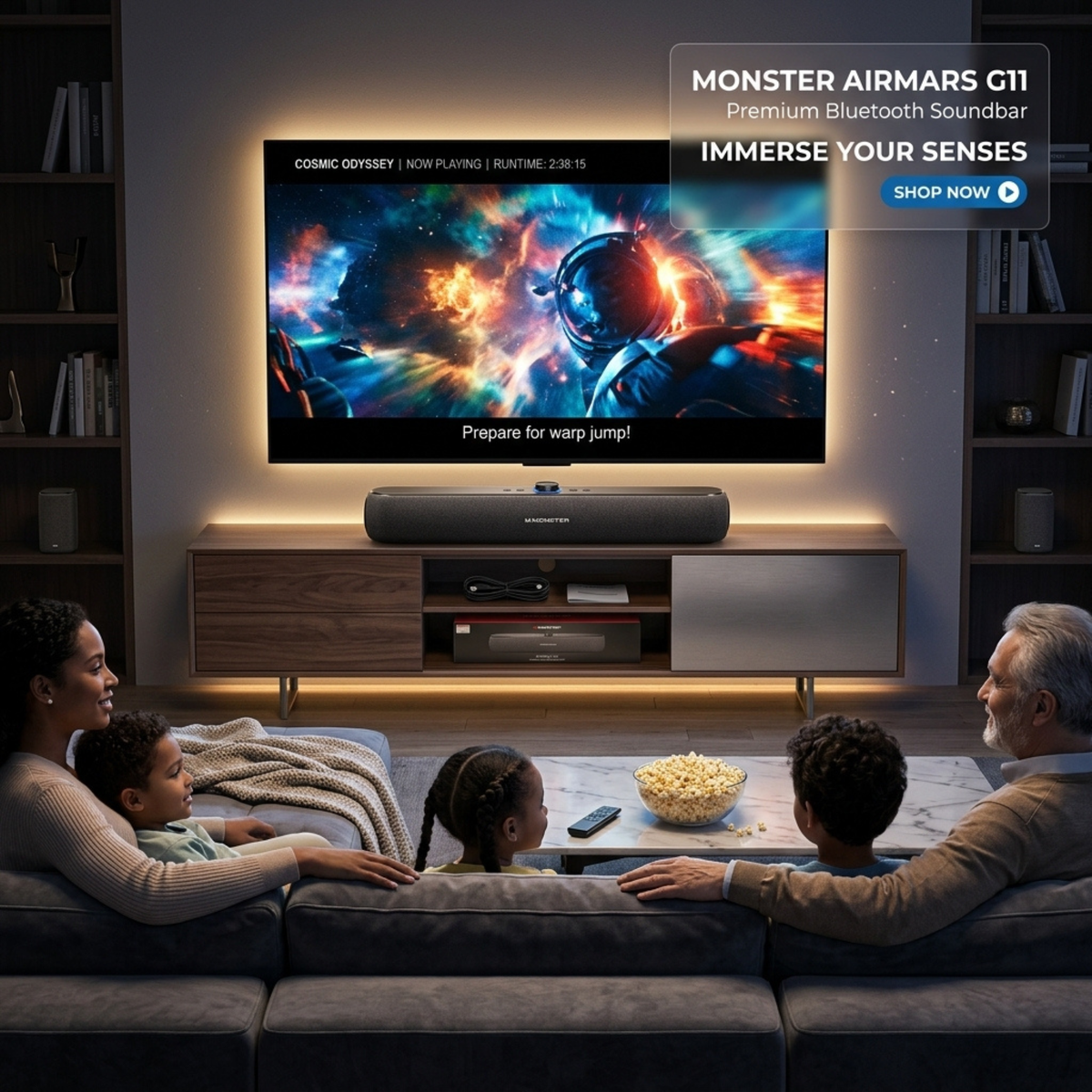 Monster Airmars G11 Bluetooth Soundbar Speaker – Wireless Home Theater Multimedia Speaker
