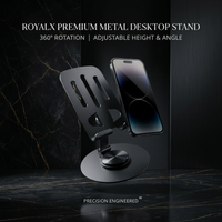 360° Adjustable All Metal Desktop Phone & Tablet Stand – Foldable Mobile Holder