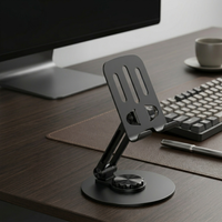 360° Adjustable All Metal Desktop Phone & Tablet Stand – Foldable Mobile Holder