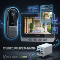 Smart Wireless Video Doorbell Camera with Indoor Display Monitor No WiFi 50 meter range Two-way audio video HD sound quality display indoor LCD monitor