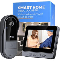 Smart Wireless Video Doorbell Camera with Indoor Display Monitor No WiFi 50 meter range Two-way audio video HD sound quality display indoor LCD monitor
