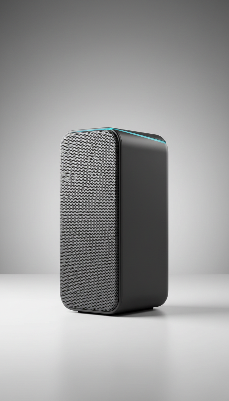 Multi-room audio speaker with tempered glass top
