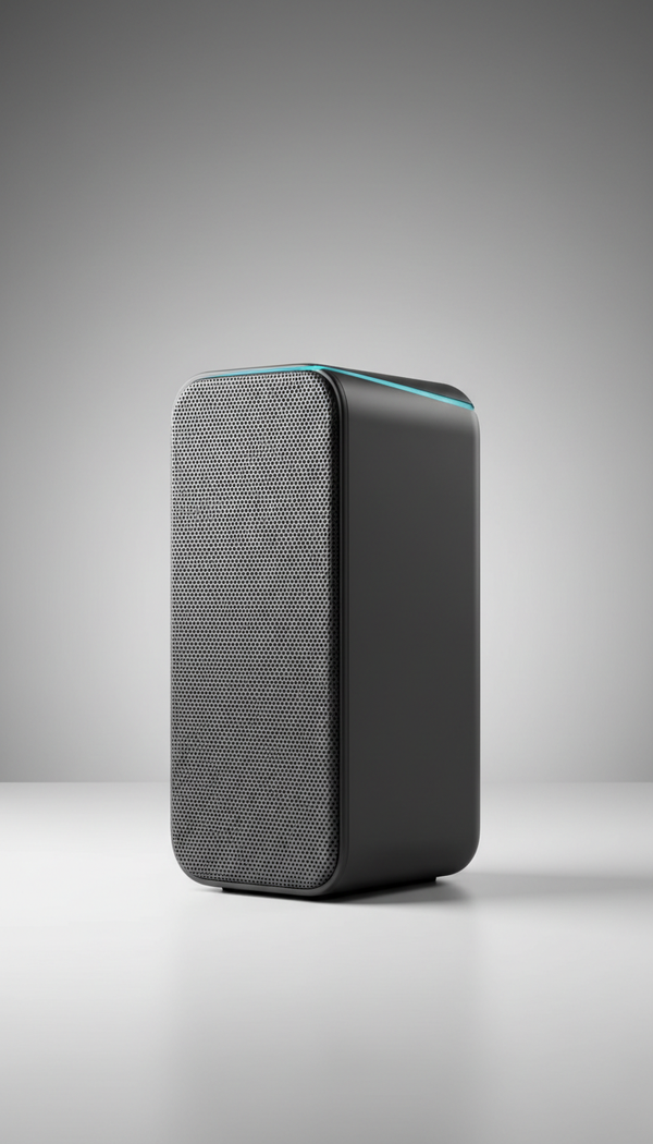 Multi-room audio speaker with tempered glass top